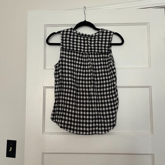 Lucky Brand gingham sleeveless button-down top, black and white, size XS - Picture 5 of 6